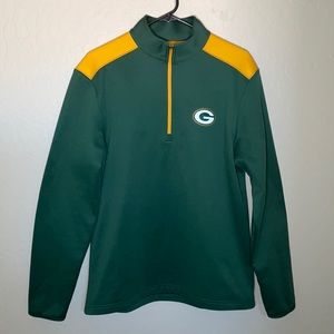 NFL Green Bay Packers Men's Green 1/4 Zip Track Jacket Size Medium